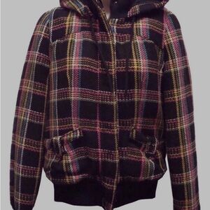 Roxy First Love Multi Color Checker Hooded Jacket